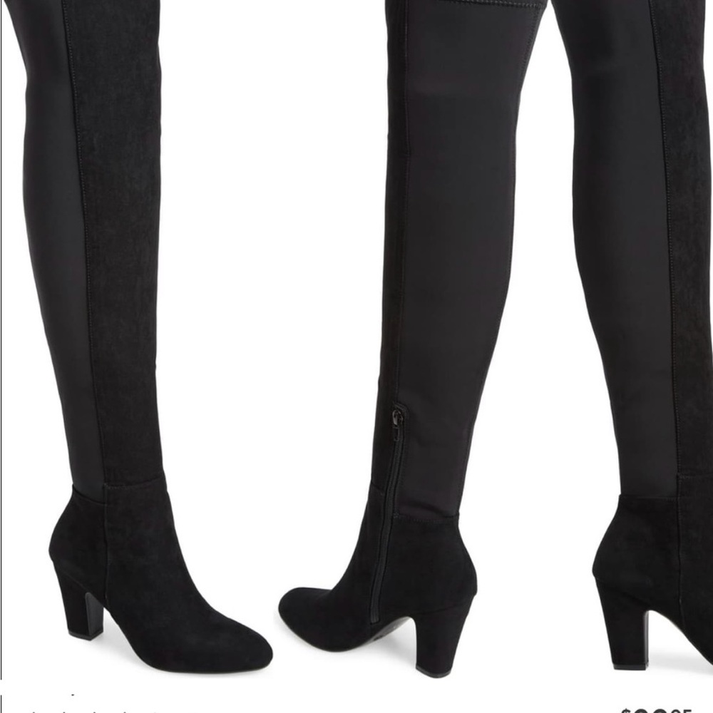 Chinese Laundry Black Over the Knee Boots with Medium Heel